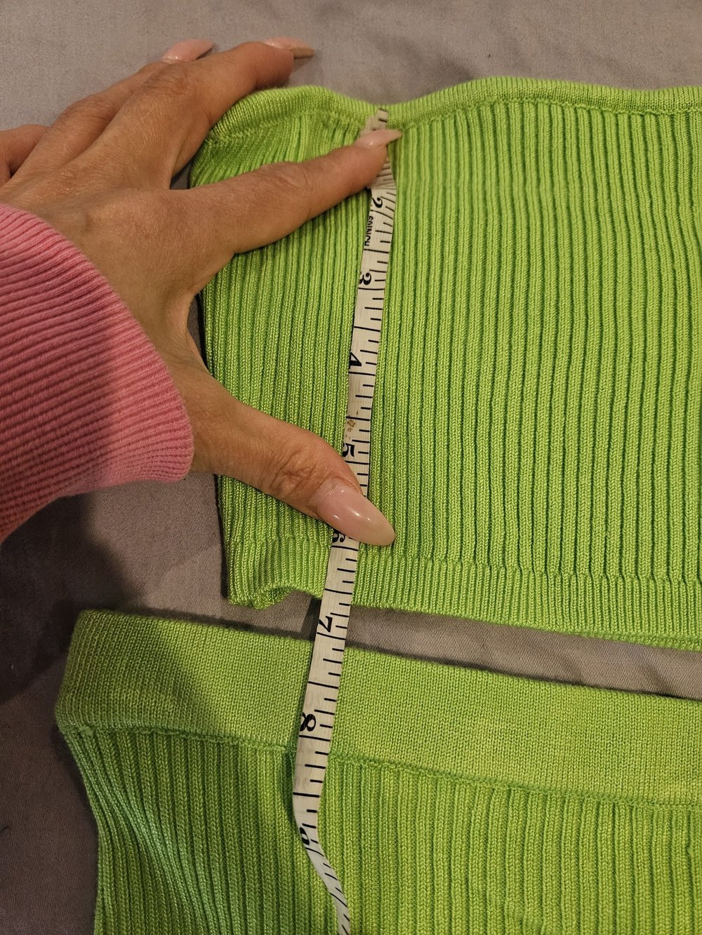 Superdown Neon Green Ribbed Two-Piece Set - Picture 5 of 9